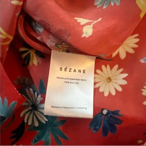 Sézane x G.Kero  Printed Red Flowers Silk (French 34 / Us 2) - Picture 5 of 5